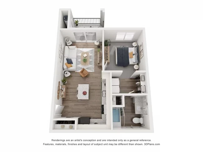1 Bedroom  A1 ADA K105 floor plan